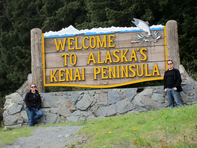 sign reading Welcome to the Alaska's Kenai Peninsula