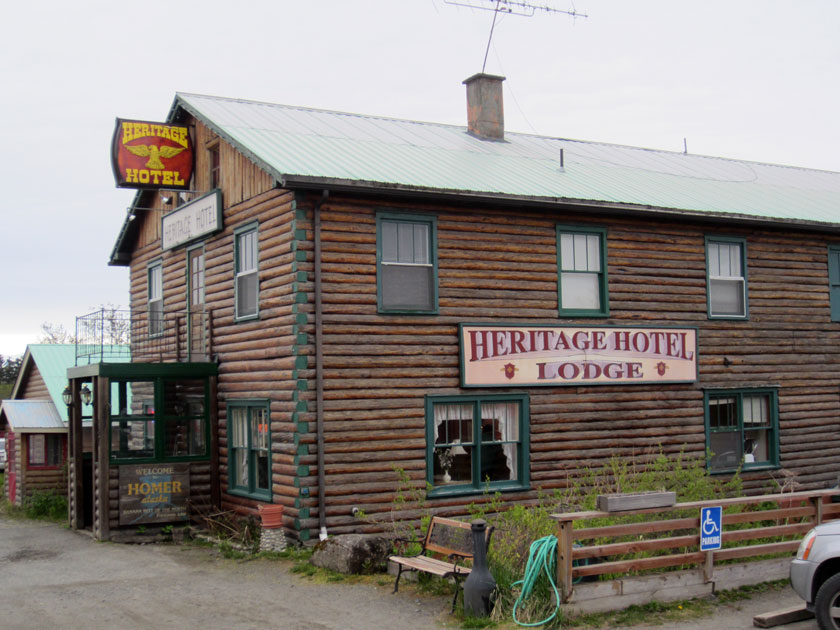 a log cabin-style hotel