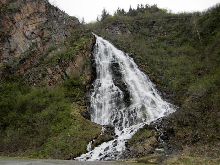 waterfall on a mountain