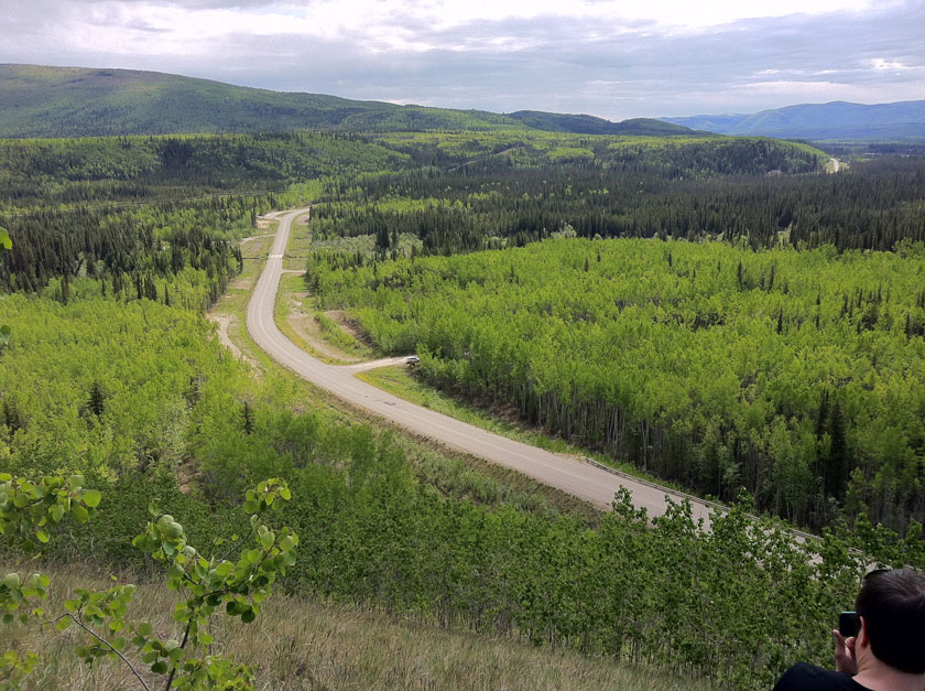 view of a highway from a ridge