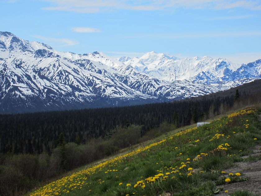 snow-covered mountain range