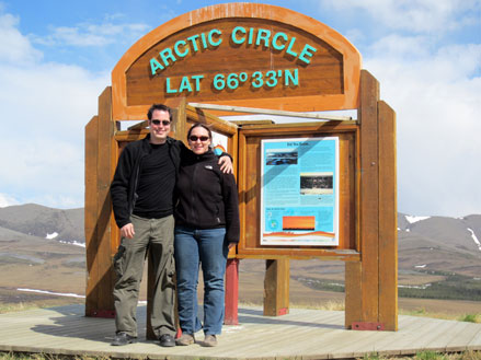 Arctic Circle wooden roadside sign