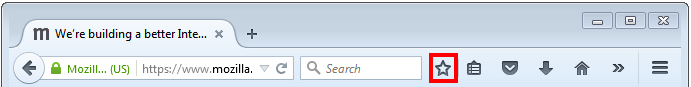 screen shot of Firefox menu bar with star icon highlighted