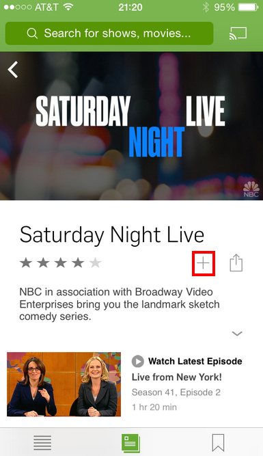 Screenshot of the Hulu app on iPhone