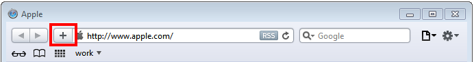 screen shot of Safari menu bar with plus icon highlighted