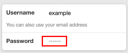 Sign in form with password placeholder dots